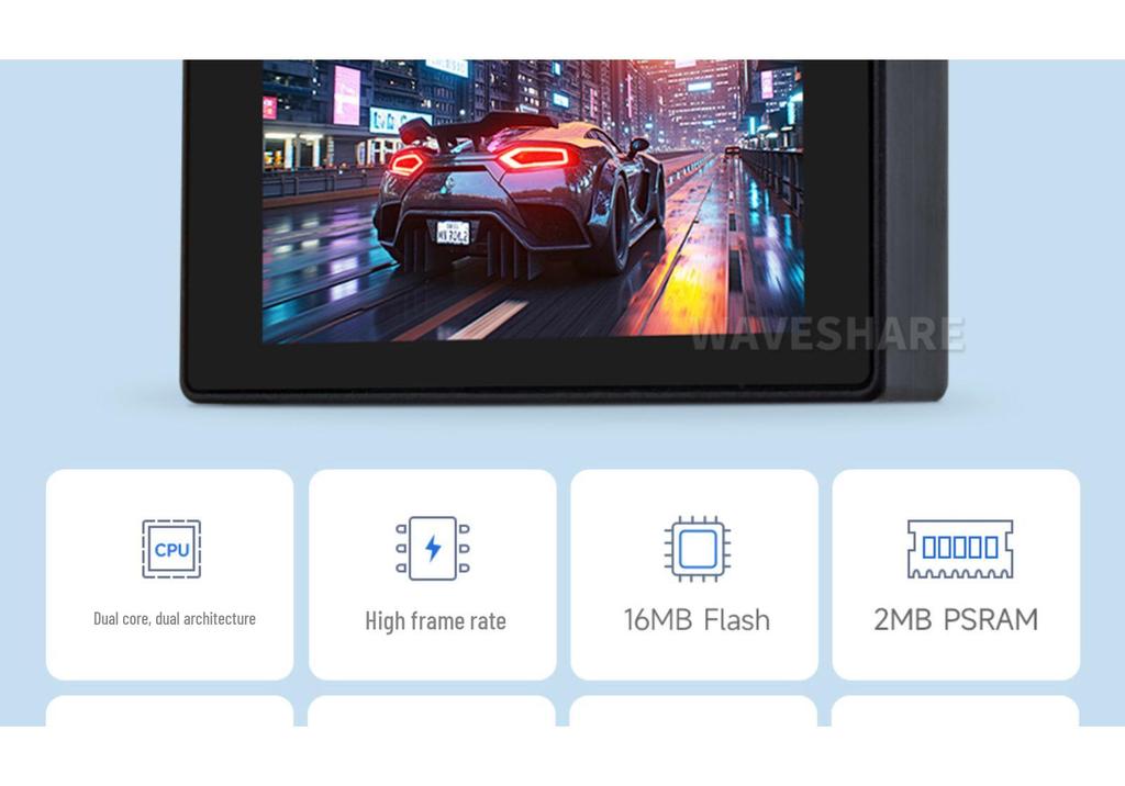 RP2350 Dual-Core 2.41" AMOLED Touch Development Board, 450x600 Pixels