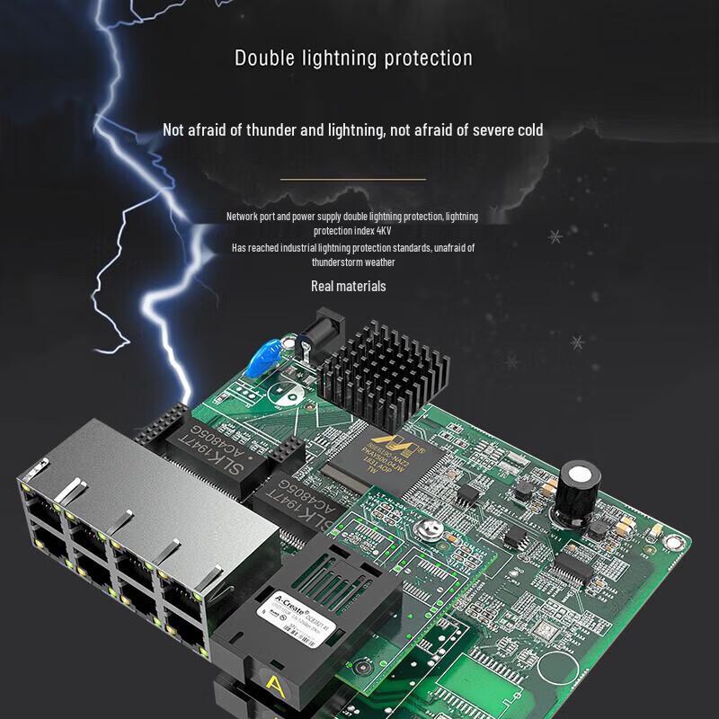 Shengwei Одномодовый оптический трансивер Gigabit с 2 оптическими и 8 электрическими портами