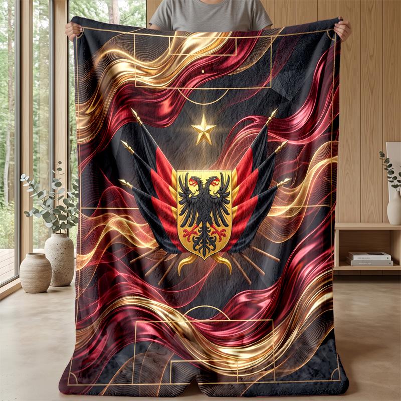 Belgium Football Printed Flannel Blanket Skin Friendly Warm Decorative Throw for Indoor Couch Bed Daily Use