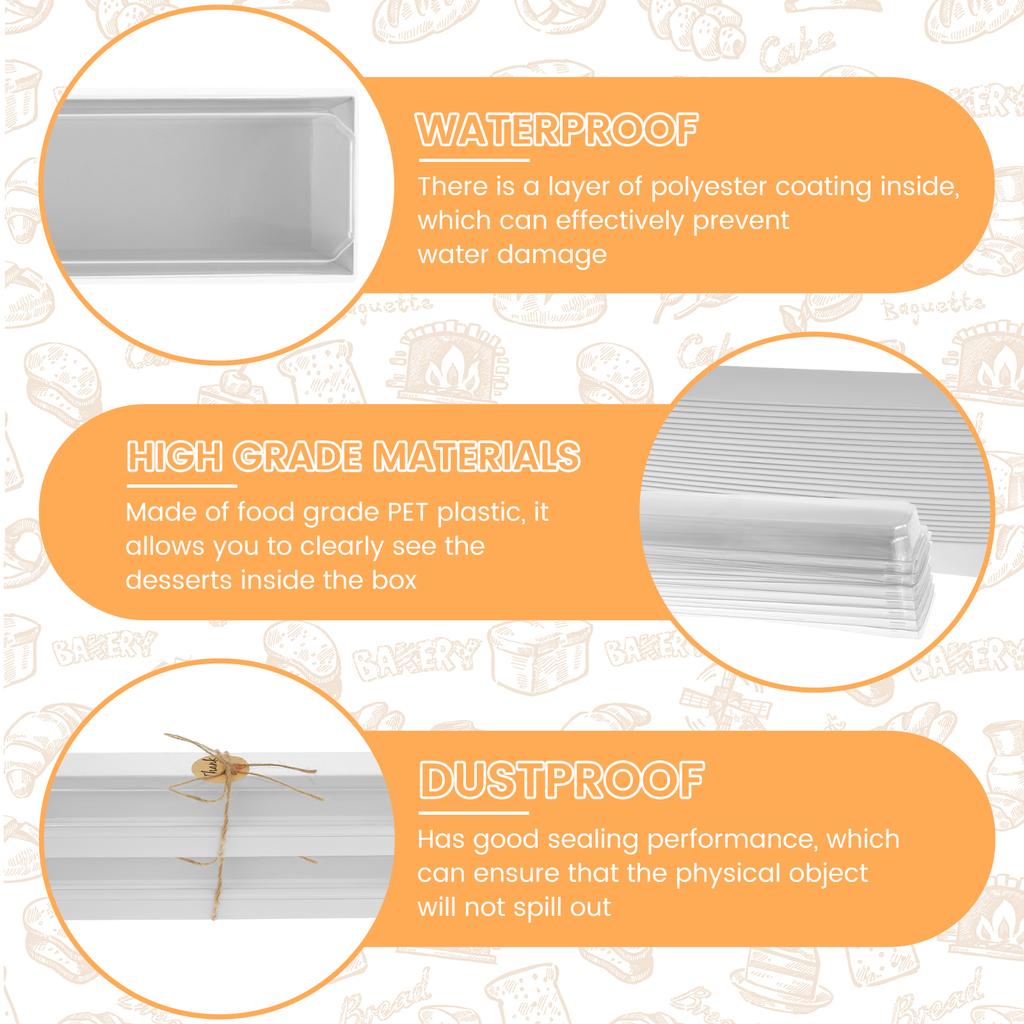 25/50Pcs Paper Charcuterie Boxes for Home Shop Waterproof Oil Resistant Bakery Boxes Good Sealing Multipurpose Sandwich Boxes