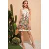 Womens Elegant Floral Digital Print Sleeveless Midi Dress With Elastic Waist Boho Chic