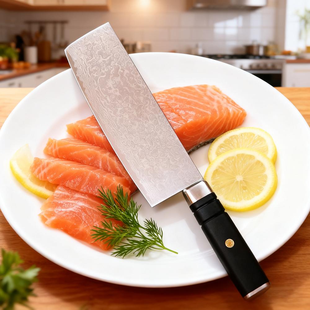 7 Inch Nakiri Knife 67-layers Damascus Steel Blade G10 Handle Slicing Vegetables Chef Cleaver Meat Profissional Kitchen Knife