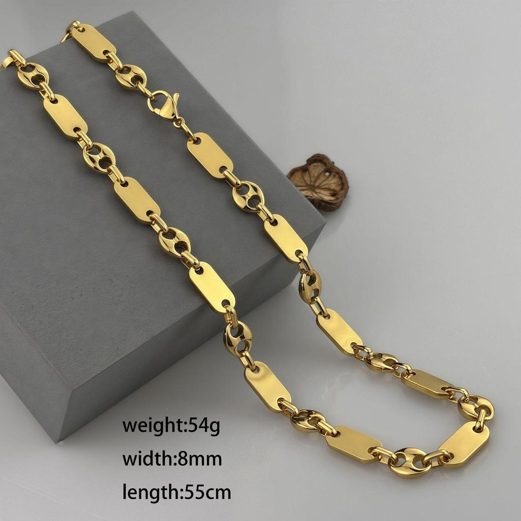 Модное ожерелье ручной работы «Императорская цепь» - Гладкая нержавеющая сталь с большим отверстием