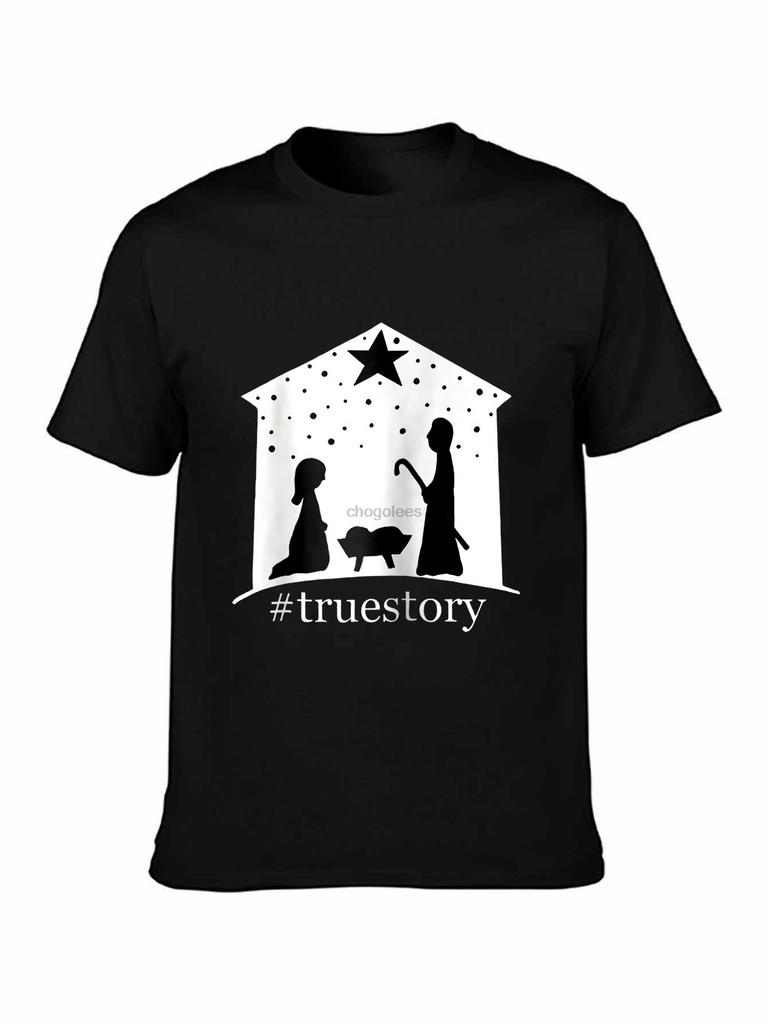brand men shirt Birth Of Jesus Truestory Nativity Manger Christmas T Shirt