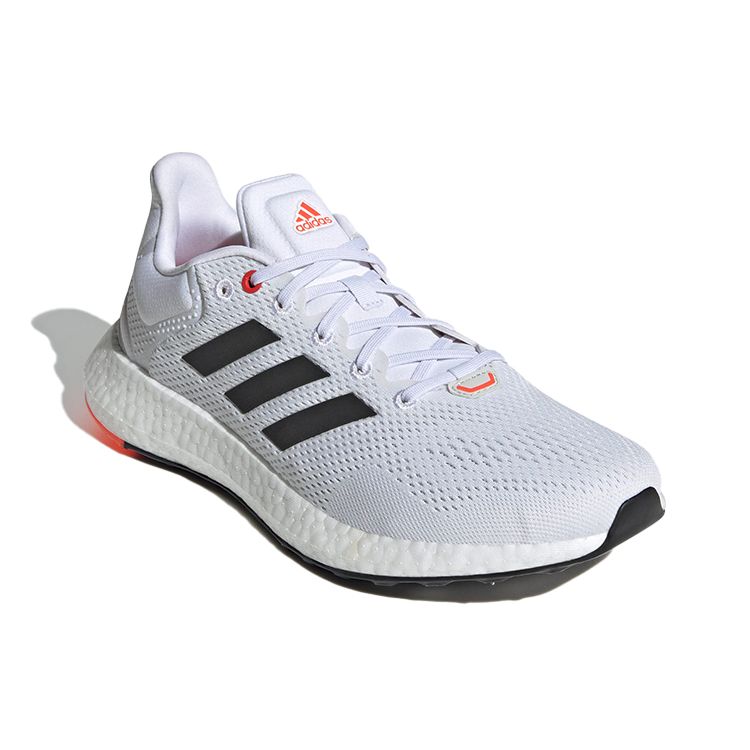 Adidas PureBoost 21 White Solar Red Кроссовки унисекс Cloud-White Core-Black GY5099