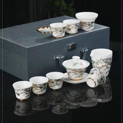 Керамический набор для кунг-фу чая Chaxun с жиром из баранины и нефритом