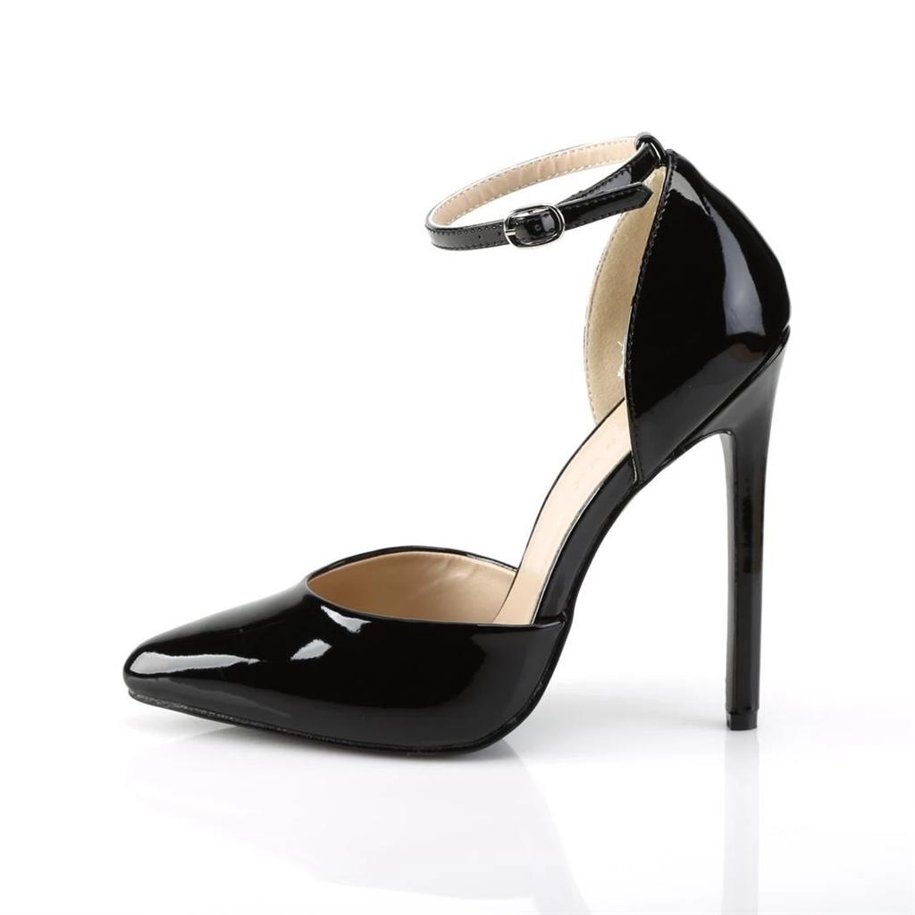 13 см новые лакированные туфли на тонком каблуке с острым носком и пряжкой на высоком каблуке черные рабочие туфли
