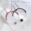 Qiaoen Strawberry Crystal & Golden Obsidian Natural Bracelet - Red Hand Rope Jewelry Accessories