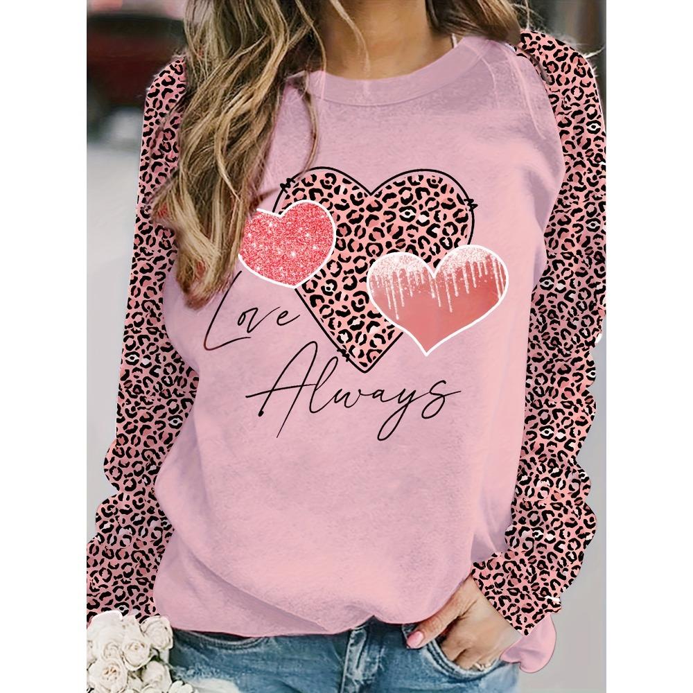 День святого Валентина Женская футболка больших размеров с принтом для фестиваля, с длинным рукавом