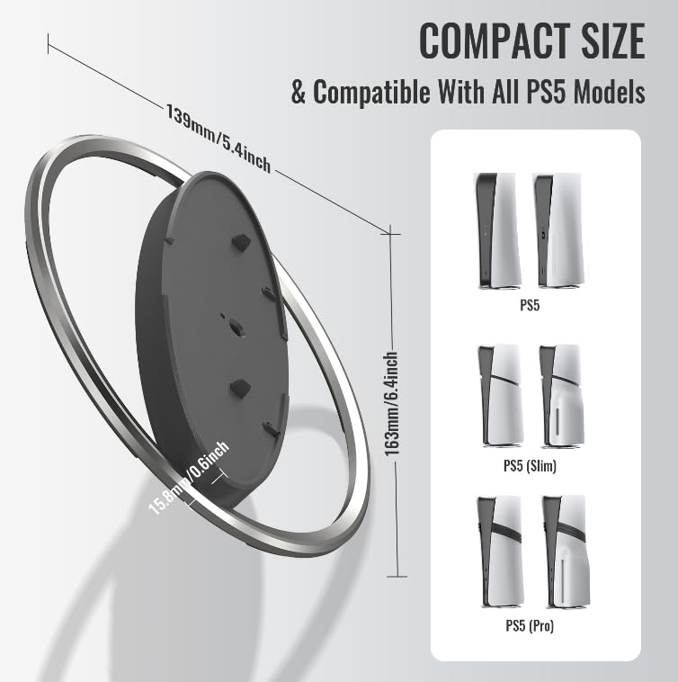PS5 Stand Vertical Stand Easy Installation High Stability Improved Heat Dissipation PS5 New Stand Charging Cable Included PS5 Accessories PS5 PS5