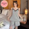 Summer Pajamas Set with Chest Pad Women Homewear Plus Size 4XL 5XL Sexy Stripe Lace Sling Tops and Shorts 2 Pieces Set Sleepwear