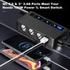 12-24V Car Cigarette Lighter 3 Sockets Splitter Adapter 180W Auto 3/4 USB QC3.0 Power Socket With ON/OFF LED Voltage Car Charger