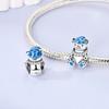New Copper Charms Beads Blue Series Charm Pendants Fit Original Bracelets Diy Jewelry Gift For Woman