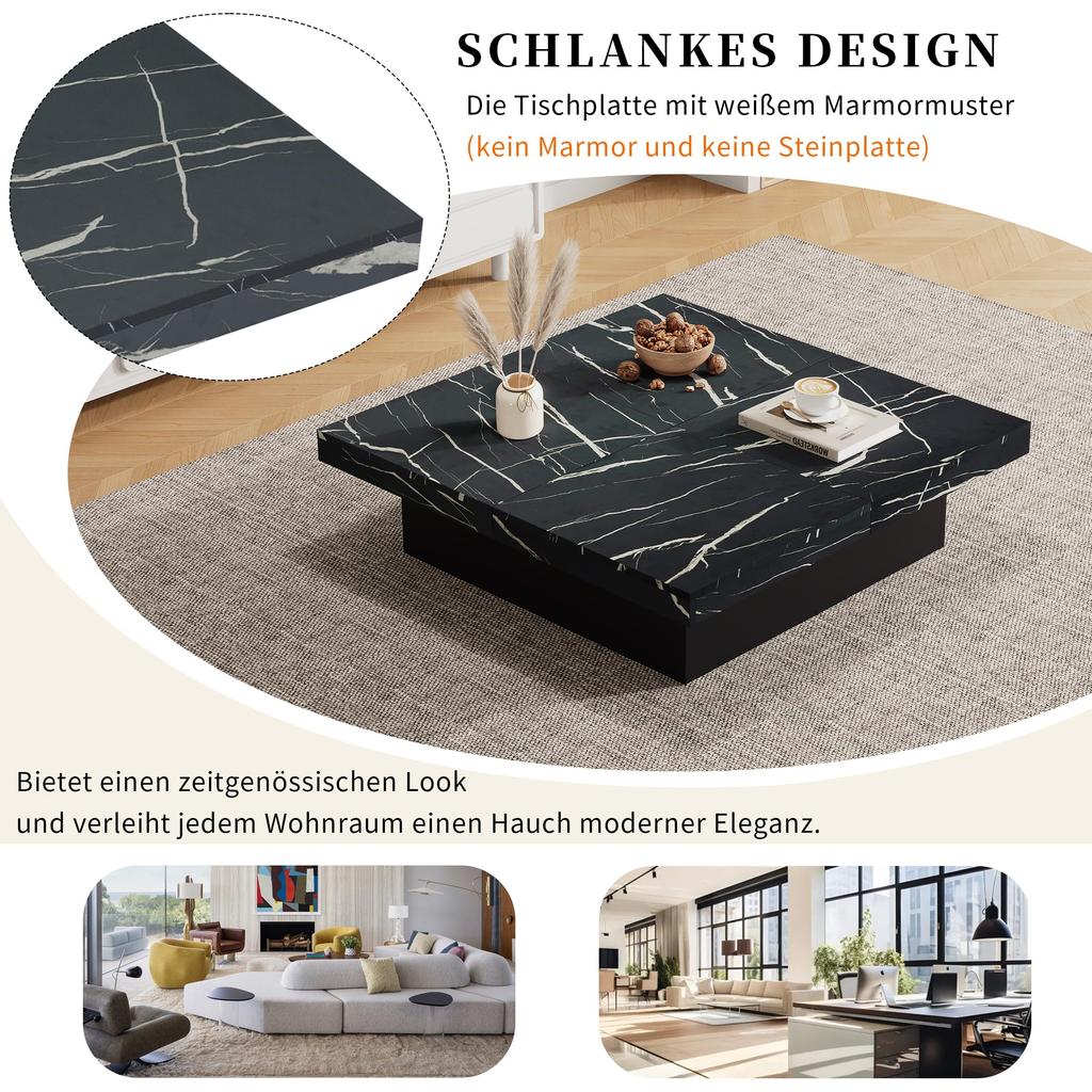 Журнальный столик с выдвижной столешницей, Современный со скрытым отделением для хранения, Креативный диванный столик для кофе, Центральный столик для домашнего офиса, Черный