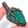 Emerald Natural Gemstone Handmade Copper Wire Wrap Pendant 2.56" E7C95