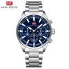 Men Multifunction Quartz Watch Stainless Steel Band Luminous Waterproof Business Casual Wristwatch 0634G