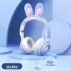 Светодиодные Bluetooth-наушники в форме сердца с длинным микрофоном и ободком с ушками кролика KE-11 для девочек