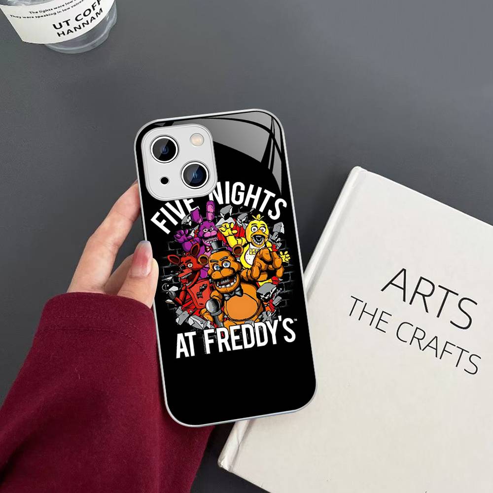 Fnaf Five-nights-At-Freddys Аниме Для iPhone 14 13 12 Mini 11 Pro XS Max X XR 14 Plus Закаленное Стекло Чехол