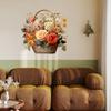 Vintage Flower Basket Wall Sticker for Bedroom Living Room Decor Self-Adhesive Floral Vinyl Decal