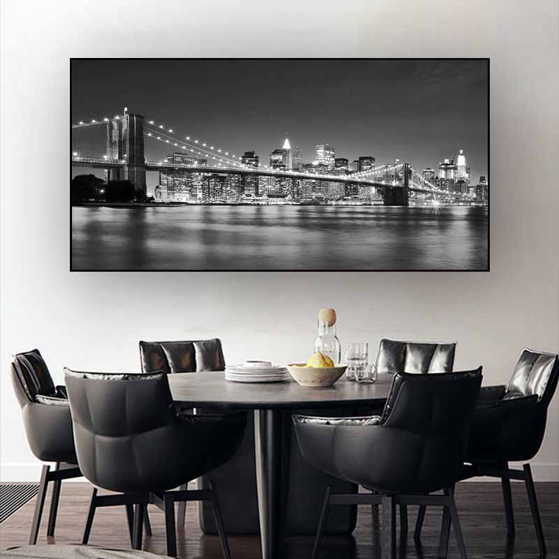 Горизонт Торонто, пейзаж, настенные художественные постеры и принты, черно-белые, вид на город Торонто, холст, живопись, художественные фотографии, домашний декор