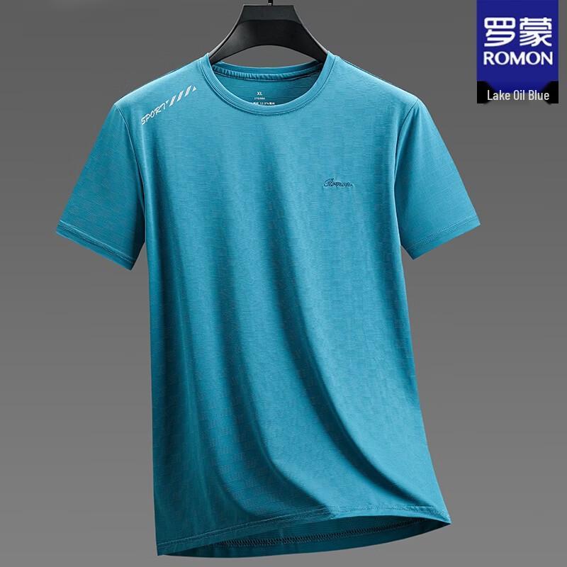 ROMON Men's Casual Solid Short Sleeve T-Shirt