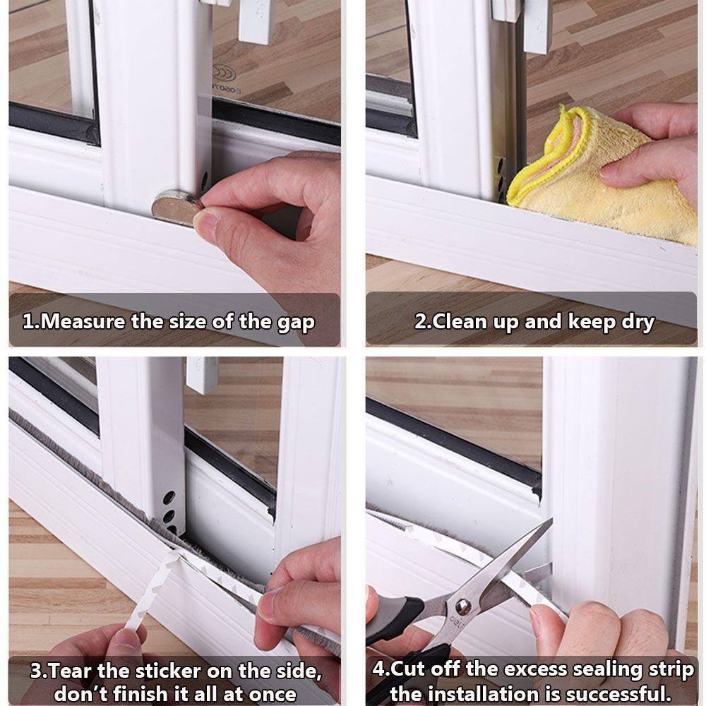 5m Window New Tape Brush Door Strip Windproof Sealing Strip Door And Window Seal Self Adhesive Pile Weatherstrip