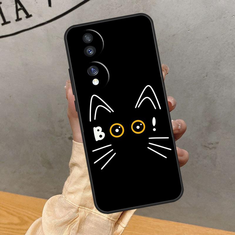 Забавный Милый Кот Лайн-Арт Чехол Для Honor Magic 8 5 6 7 Lite 200 400 Pro 50 70 90 X8c X8b X9a X9b X9c X9d Win RT Обложка