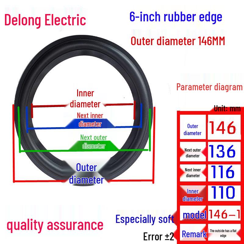 Speaker Rubber Surround Rings - 3/4/5/6/8/10/12 Inch Replacement Parts