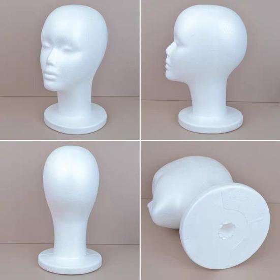 Женская голова манекена из пенополистирола для парика, шляпы, легкая подставка для очков, подставка для рисования и ювелирных изделий