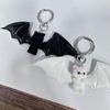 Cute Bat Bear Keyring Y2K Bag Pendant Creative Flocking Bear Doll Keychain  Backpack Decor