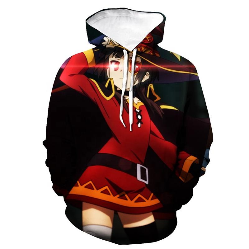 Толстовки с 3D-принтом аниме Konosuba мультфильм толстовки детские новинки унисекс топы удобные осенне-зимние длинные рукава пуловеры