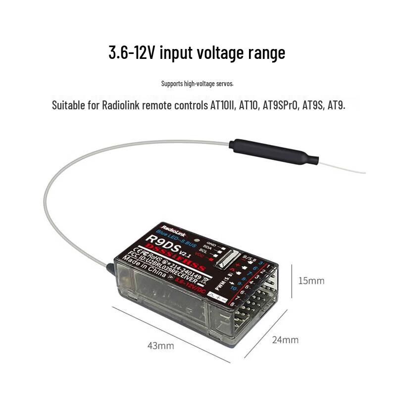 RadioLink R9DS 10-Channel SBUS+PWM Receiver