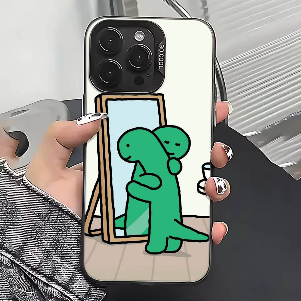 Cute J-Jogumans Dinosaur Phone Case For iPhone 17,16,15,14,13,12,11 Plus,Pro Max,XS,Colorful Silver Phone case Funda Cover