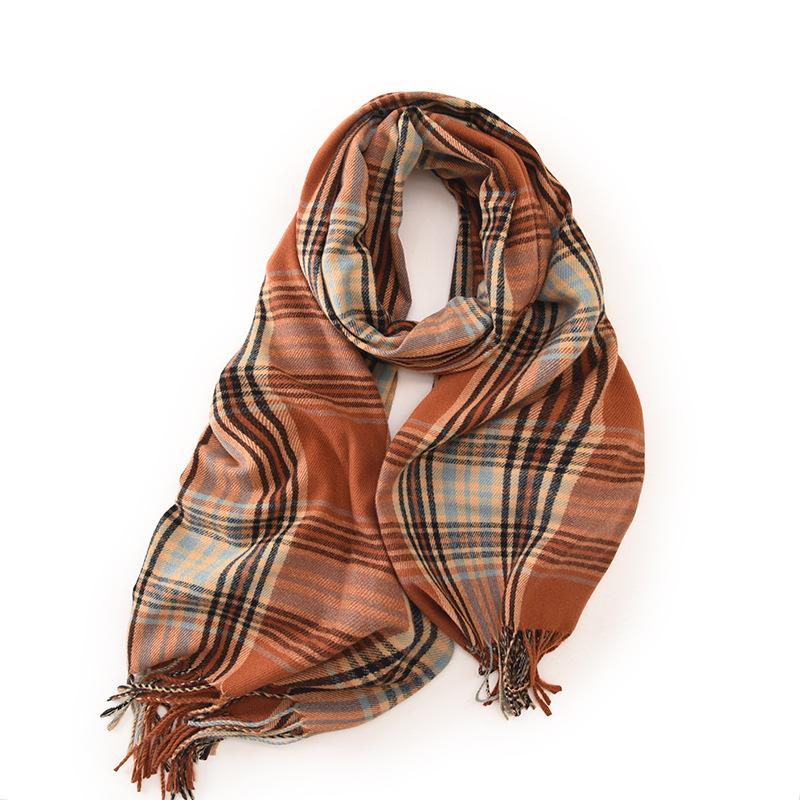 Thick Winter Warm Scarf New Women Plaid Design Pashmina Shawls Cashmere Shawl Lady Wrap Tassel Scarves Knitted