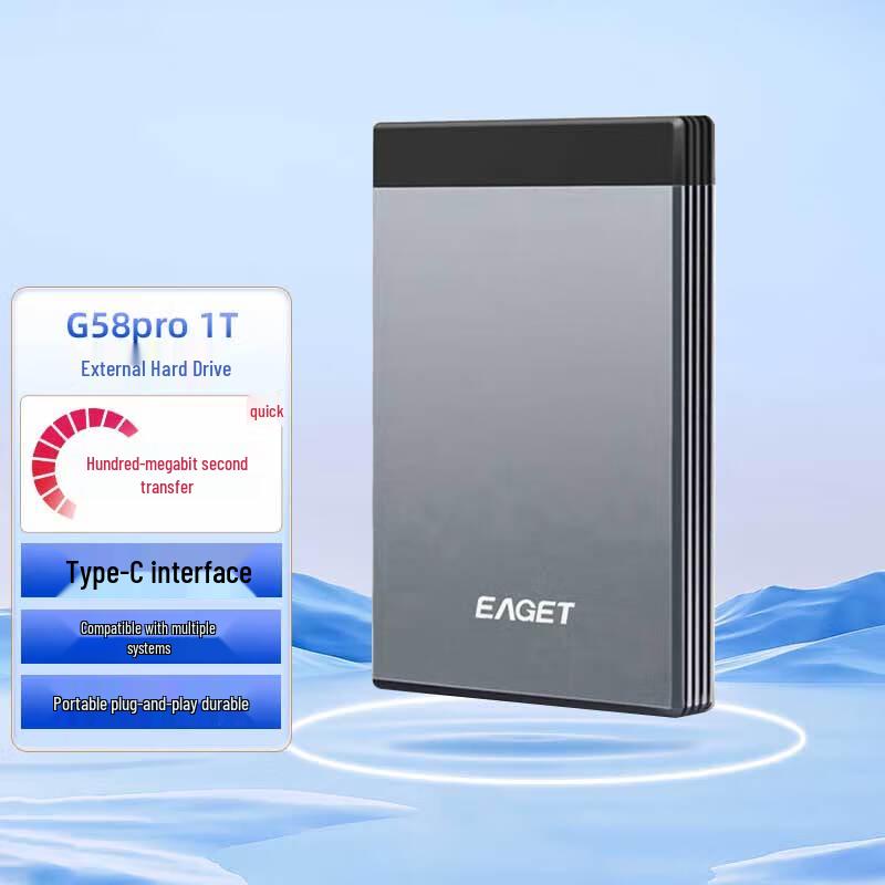 EAGET G58pro 1 ТБ Портативный Внешний Жесткий Диск USB 3.1 Type-C