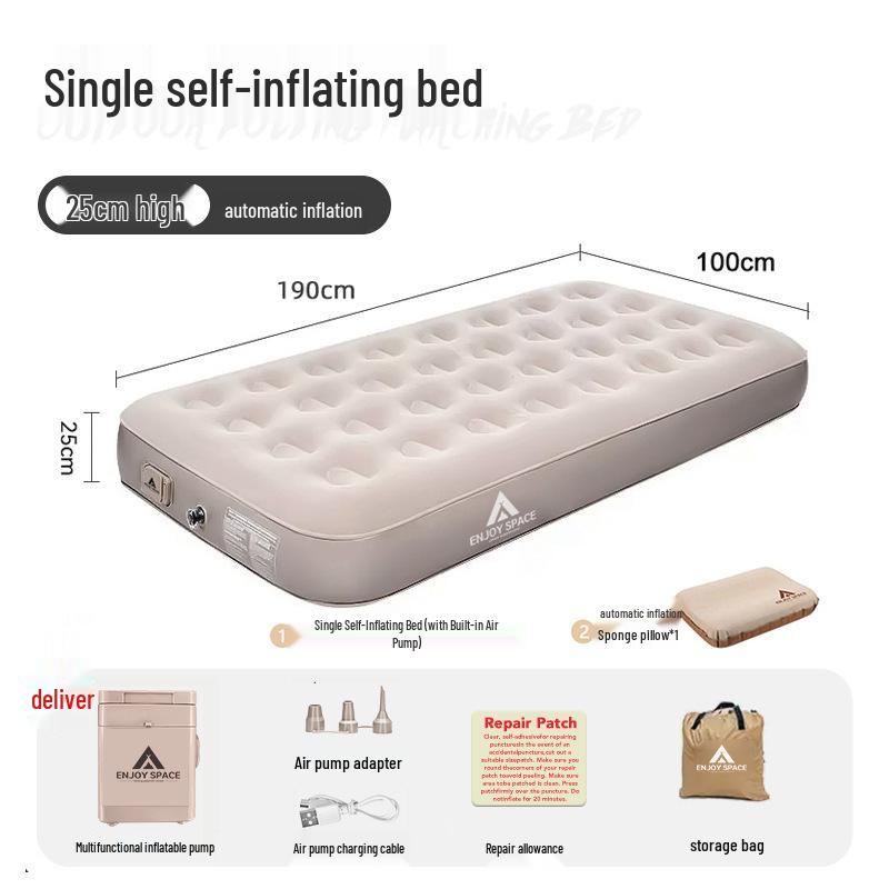 ENJOYSPACE Автоматический надувной туристический матрас - Складная односпальная/двуспальная надувная кровать