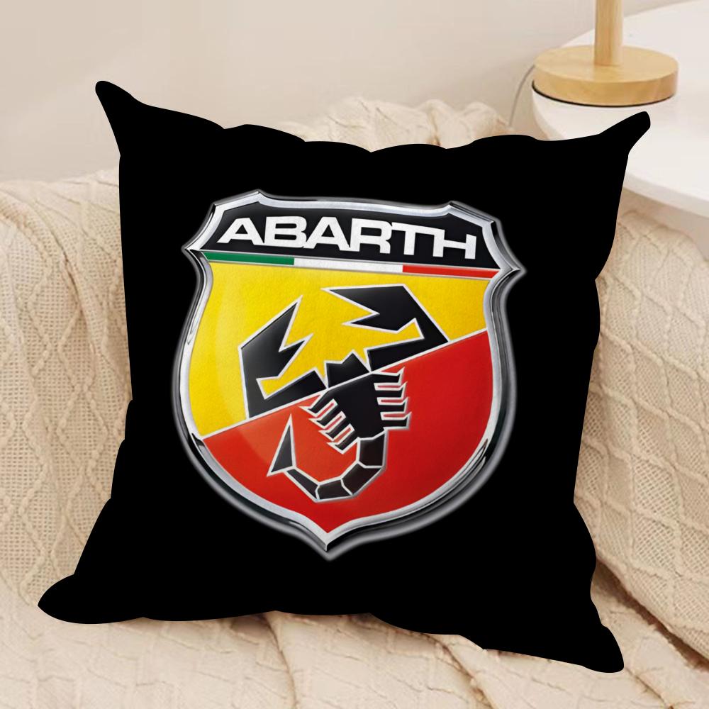 A-Abarth Логотип Гоночного Автомобиля Крутая Наволочка Шелковистый Короткий Плюш Невидимая Молния Пылезащитная Наволочка для Подушки на Диван Для Домашнего Декора