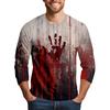 Men's Halloween Print Raglan Dralan Three-quarter Sleeve Casual Top
