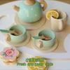 Early Childhood Simulation Children's Play Afternoon Tea Dessert Cake Sale Tea Pot Cup Tea Set Suit Wooden Toys