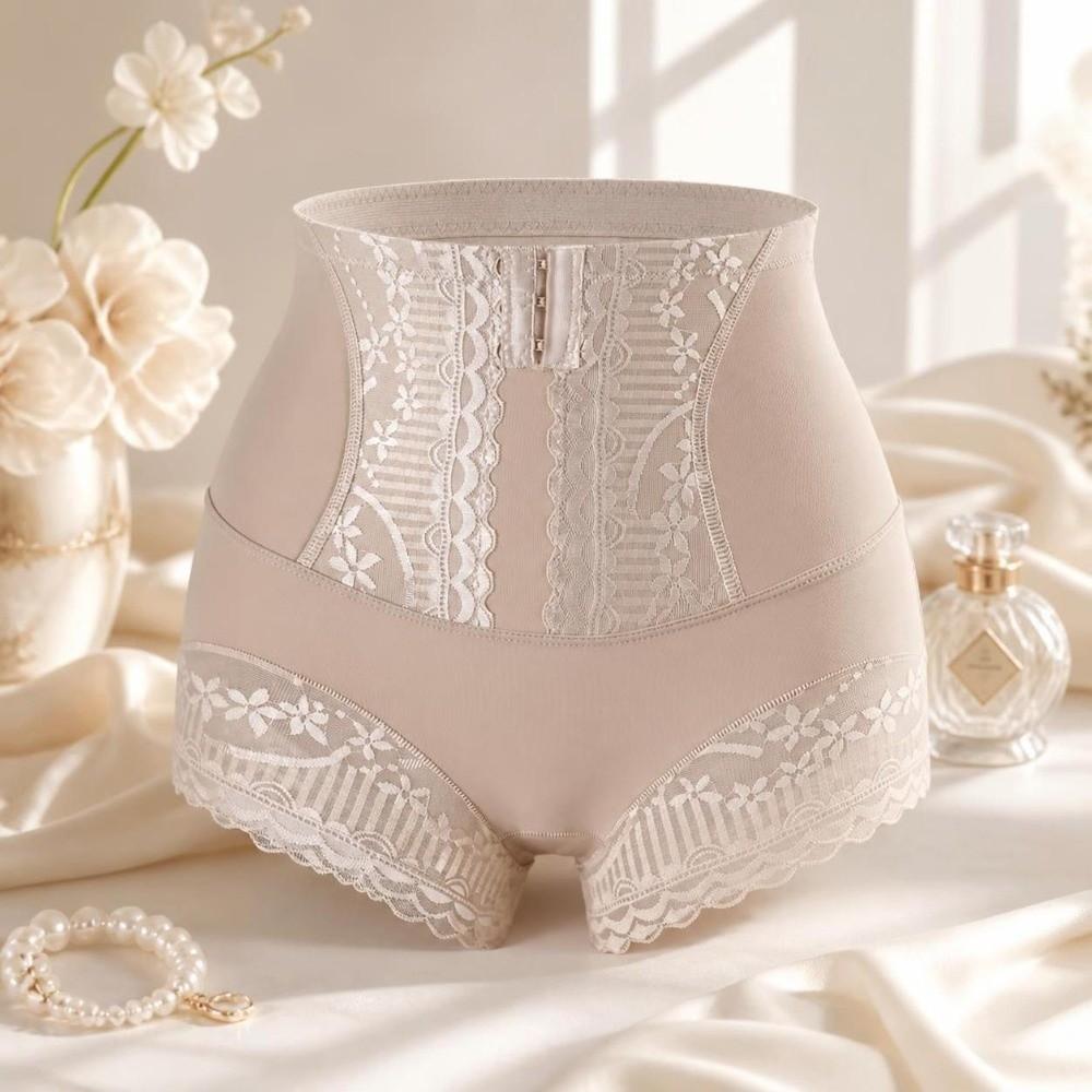 High Waist Tummy Control Shapers Lace Hem Slimming Shapewear Underpants Butt Lifter Panties Women