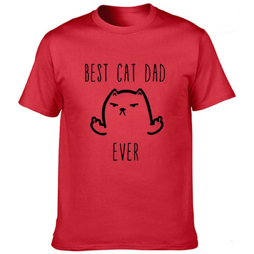 Best Cat Dad Ever Print Funny T Shirt Daddy Father S Day Gift For Husband Casual