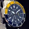 Б/у [BULOVA] Bulova/Мужские часы/Стильные/Хронограф/Крайне редкие/Для мужчин/Желтое золото.Серебристый.Синий цвет/Товар с витрины специальная цена