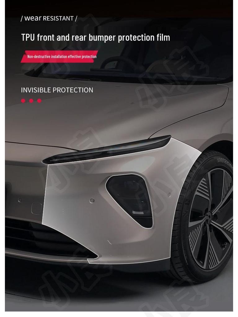 NIO ET7 Pre-Cut Invisible TPU Car Wrap for Front & Rear Bumpers - Anti-Scratch Protection Film