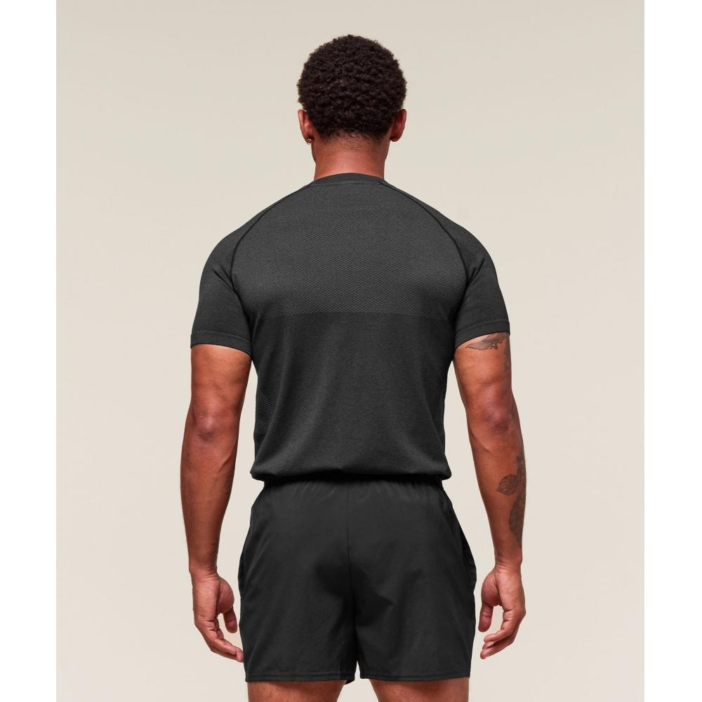 Gymshark ViTal Бесшовная футболка Черный силуэт Серый A2b5p Bbmw