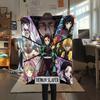 1PC Demon Slayer Kimetsu No Yaiba Patterned Flannel Blanket Suitable For All Seasons For Home Decor Warmth And Comfort Gifts Holiday Present