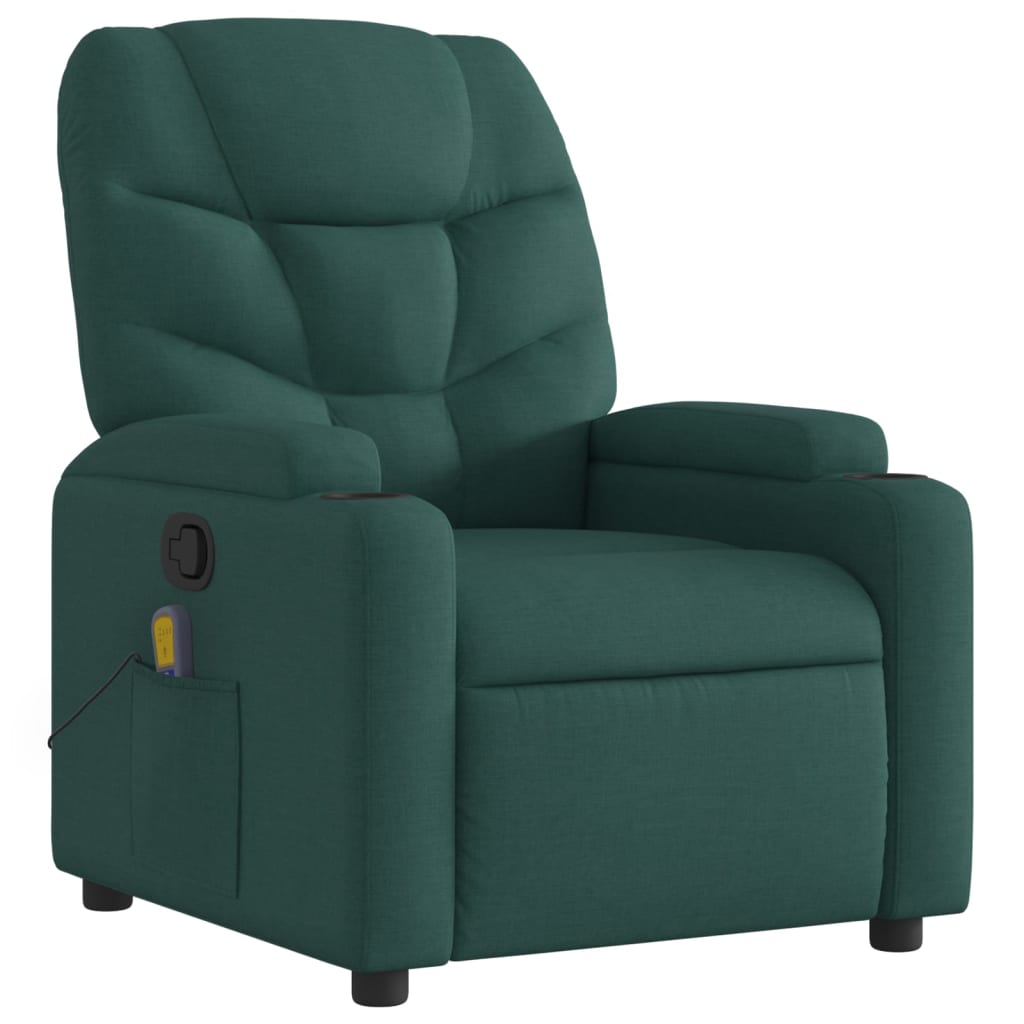 Massage Relax Chair Dark Green Fabric