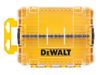 DEWALT Прочный кейс-органайзер для инструментов Ящик для хранения Кейс для инструментов Прозрачная крышка Съемный лоток Штабелируемое хранение Винты Биты Хранение мелких предметов (Средняя)