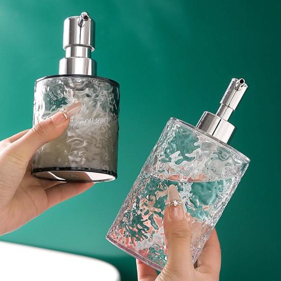 300/400ML Ripple Liquid Soap Dispenser Shampoo Body Hand Wash Shower Gel Facial Cleanser Container Bathroom Refillable Empty Press Pump Bottle