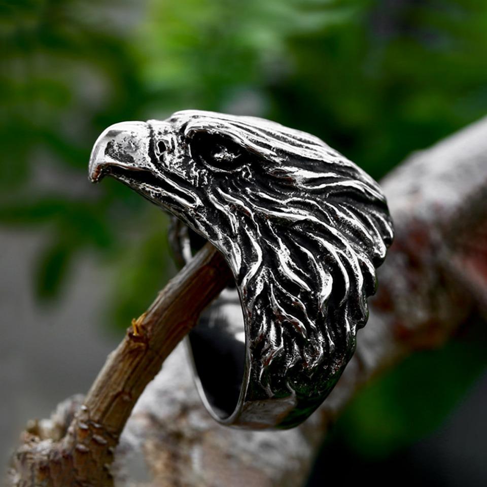 Новый дизайн винтажное кольцо викинг-орла для мужчин из нержавеющей стали 316L панк хип-хоп животное кольцо модный амулет ювелирные изделия подарок