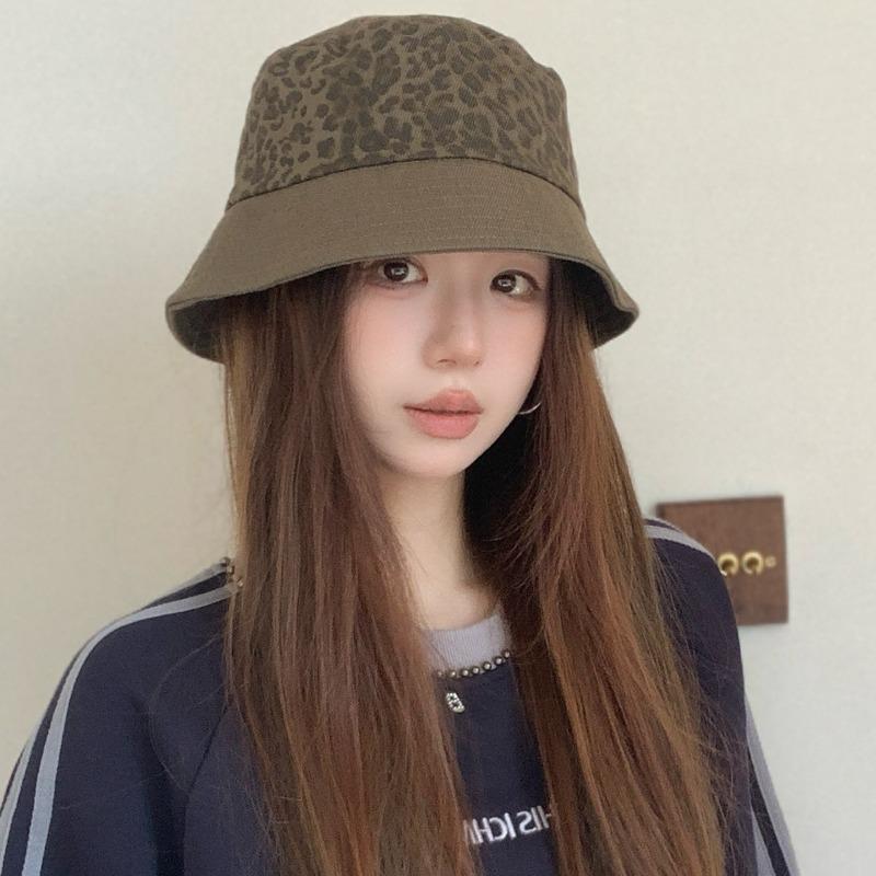 Women S Vintage Leopard Print Bucket Hat Casual Fall Winter Fashionable Hat